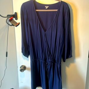 Aerie navy v-neck romper with tied waist!